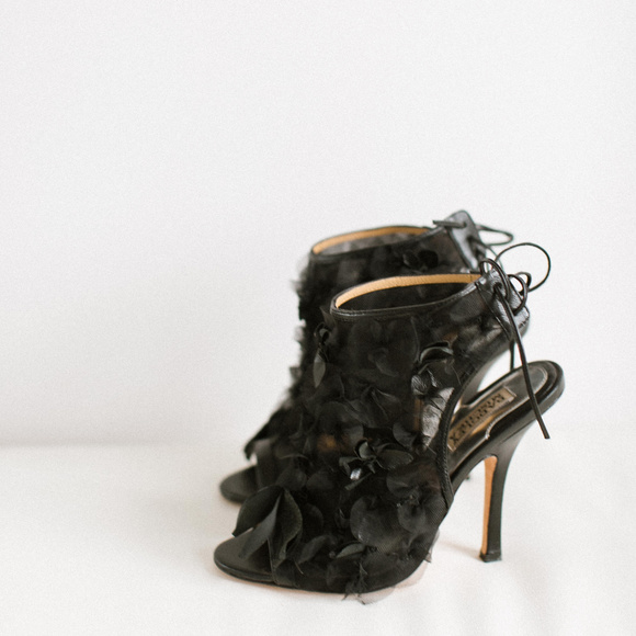 Badgley Mischka Desire Open-Toe Bootie 7 Black - Picture 5 of 14